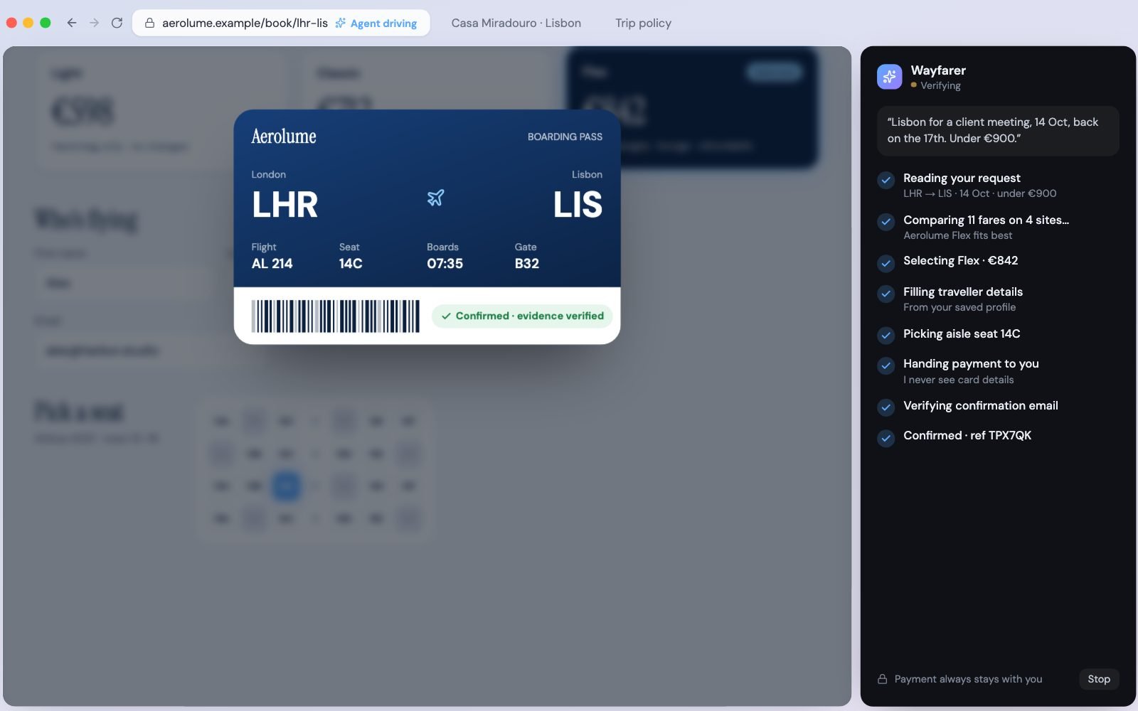 Wayfarer: Three sourced options compared side by side